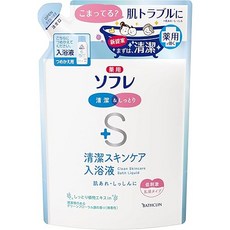 bathclin 약용 소프레 청결 스킨케어 입욕액 그린 플로럴풍의 향기 리필용 600ml(약 10회분) 바스크린, 1개, 600ml
