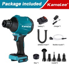 Kamolee5 인 1 다기능 충전식 무선 먼지 송풍기 팽창기 진공 청소기 마키타 18V 배터리 사용, One Battery Brushed+미국