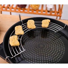 궁중팬 튀김 그릴망 반달형 튀김받침 돈까스망 랙 거치형 받침대 후라이팬 걸이, 1개