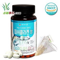 HACCP 식약처 인증 피쉬콜라겐정 피쉬콜라겐저분자 프리미엄 저분자 피쉬콜라겐 정 (600mg x 90정) + 슈퍼푸드.com 연자육 티백, 1세트, [(600mg x 90정) + 1g]