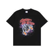 [매장정품 출고] 아크메드라비 SPACE ARTWORK SHORT SLEEVE T-SHIRT BLACK-스페이스아트웍 기본 남녀공용 프린팅 반팔티 커플 티셔츠 여름 그래픽