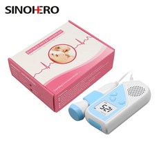태아심음측정기 태아도플러 휴대용 초음파 심장 LCD 디스플레이 없음 청진기 베이비 모니터, 1개