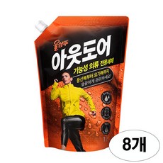 울샴푸 아웃도어 기능성의류 전용세제 리필, 1L, 8개