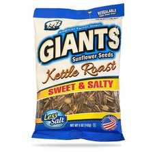 자이언트 저염 스윗앤설티 해바라기씨 142g 봉지 12개세트/ Giants Kettle Roast Sweet & Salty Sunflower Seeds 5oz 12 packs, 12개