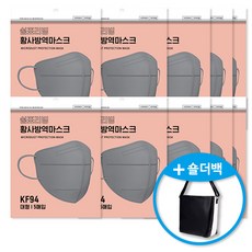 쉼표리빙 KF94 새부리형마스크 그레이 대형 5매입 x 10 총(50매) + 숄더백 증정
