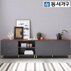 동서가구 NEW하겐 멀바우 2400 높은 거실장 풀세트 DF642227, 아이보리 - 높은거실장2400