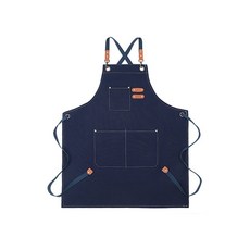 엠앤피 예쁜 주방 앞치마 캔버스 데님 앞치마, 네이비, 1개