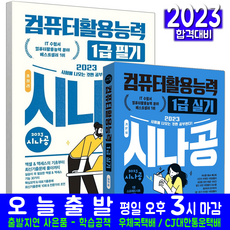 시나공 컴퓨터활용능력 컴활 1급 필기 총정리 모의고사 문제집+실기 기본서 세트(자격증 시험 교재 책 길벗 2023 8절)