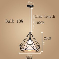 DIY 램프 AC 85V 260V 로프트 클래식 장식 조명 빈티지 북유럽 철 샹들리에 다양한 조절 레트로, 파란, 1개