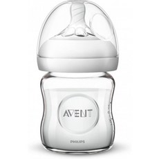 Philips Avent Natural Glass Baby Bottle Clear 4oz 1pk SCF701/17 : Baby, 단일옵션, 단일옵션