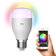 헤이홈 스마트전구 Led 컬러 밝기 조절 IoT AI 스피커 음성제어 무드등 취침등, 1개, 2색(밝기조절)