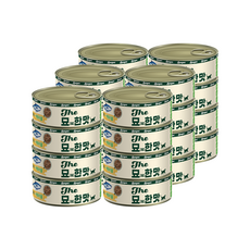 묘한맛 고양이캔 4종 80g x 24개 1박스 고양이간식캔, 참치+헤어볼