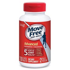 Schiff Move Free Advanced 200정 - 글루코사민과 콘드로이틴이 함유된 관절 건강 보충제, 1개