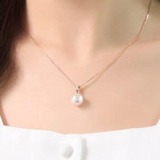 OST 오에스티 은은한 진주 로즈 골드 원터치 링 귀걸이 목걸이