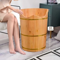 발족욕기 족탕기 습식 원목 족욕기 바스켓 마사지 나무 가정용, 50cm 싱글 배럴, 1개