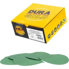 Dura-Gold Premium 5 Green Film PSA 샌딩 디스크 - 100 Grit 50개 상자 필름 뒷면 자체 접착 스티키백 샌드페이퍼 DA Sanders Fast - 샌더스