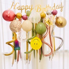 생일풍선 풍선가랜드 생일파티용품 베이비샤워 유칼립투스 브라이덜 올리브 이벤트, 유칼립투스 올리브