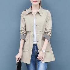 현우몰 MXH8KTSD 여성 트렌치 코트 미디 중년 40대 빅시이즈 봄 가을
