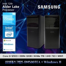 삼성데스크탑5 12세대 i3 컴퓨터 DM500TEA-A38A+WIN11(i3-12100/32GB/SSD1TB/UHD730/WIN11)