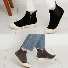 프리티슈 스웨이드 털안감 하이탑 슬립온 앵클 스니커즈(2.5cm)