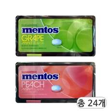 농심 멘토스 후르트민트 그레이프&피치, 21g, 24개