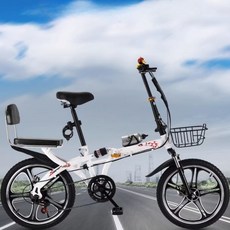 미니밸로 접는자전거 경량 미니벨로 출퇴근용 접이식 바구니 자전거, 16인치, 12_단일 속도/3칼휠/레드
