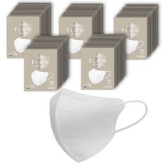 플로우 KF94 귀안아픈 숨쉬기편한 새부리형 마스크 대형 흰색 50매, 1박스 (50개입)