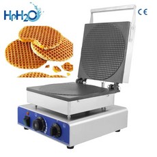 와플팬 상업용 전기 네덜란드 스트로 와플 메이커 콘 시럽 철판 스낵 케이크 오븐, 2)110V EU