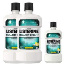 리스테린 헬씨브라이트 1750ml (750ml+750ml+250ml) 구강청결제 휴대용 미니 가글 소금 레몬