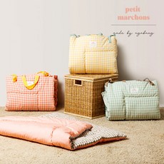 [쁘띠마르숑] 올인원 낮잠이불(BROWN PINK MINT YELLOW)_72N085901, 컬러:BROWN