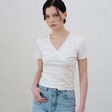 아워코모스 comos 1111 lace frill T-shirt (ivory)