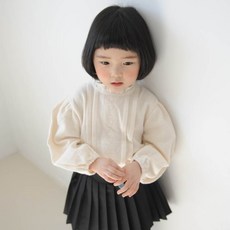 유아 블라우스 러블리 퍼프소매 하객룩 겨울 아기 아동 여아 주니어 기모프릴블라