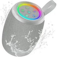 블루투스 스피커 FM 라디오가 포함된 강력한 스테레오 사운드 휴대용 무선 IPX5 방수 USB C 충전식 듀얼 페어링 야외 캠핑 하이킹 파티 해변 쿨 전자 기기 선물, Sliver Gray