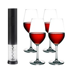 키텐실 비기너 전동 와인오프너 와인잔 350ml 4P 스탠다드 선물세트, 4개