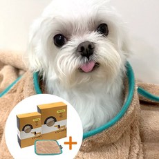 카누야 펫타올 세트 M+L 풋타올 증정 강아지 고양이 목욕 수건 타월 담요, 1개