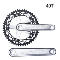 자전거 크랭크암 볼라니 144BCD 크랭크셋 MTB 데드 플라이 필드 자동차 스퀘어 홀 투스 플레이트 레이싱 48T 49T 165mm, silver-49T