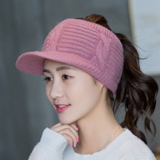 니트 여성 골프 털모자 귀도리 루피 귀마개 겨울 모자 군밤장수 군고구마 방한 이어워머, 다크핑크