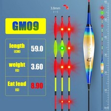 2023 전자 야광 중력 감지 LED 자동으로 붉은 눈길을 끄는 대형 물고기 스트로크, 18.LY39-4-1 - With USB chargin