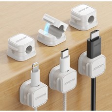 책상 선정리 마그네틱 홀더 USB 충전기 차량선 정리 6P 1SET, 2개, 화이트