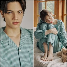 이브니에 루베르 커플 긴소매 상하 파자마 잠옷 3003