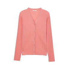 {국내매장제품}헤지스레이디스 가디건 [ 핑크 울 골지 브이넥 HSSW2D793P2