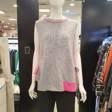 블루페페 배색 니트조끼