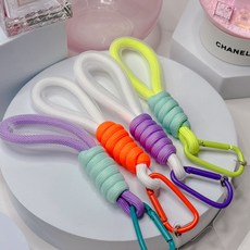 로프 매쉬 키링 폰스트랩 가방 키링 백참, 1개, 라임