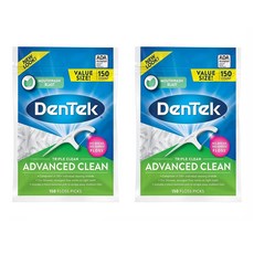 DenTeK 치간 치실 150정 2팩 어드밴스드 클린 DenTek Triple Clean Advanced Clean Floss Picks No Break, 2개 - denoncdp