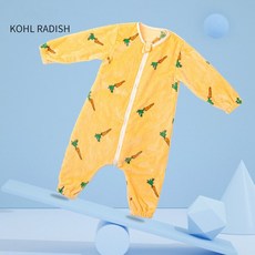 아기 슬리핑 백 두꺼운 플란넬 슬리핑 백 아기 스플릿 다리 무료 운동 안티-걷어차 기 어린이 슬리핑 백 겨, 02 Cole radish_02 M