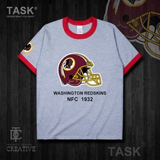 task 럭비 헬멧 nfl 워싱턴 레드 가죽 순면 반팔 티 남녀 이너 반 소매 여름 5