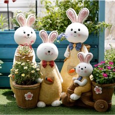 토끼 장식품 동상 조형물 장식 야외 정원 소품, 크다, 귀여운 토끼 가족