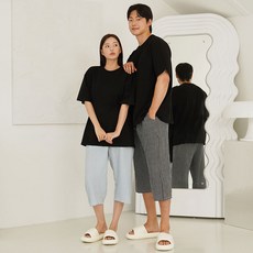 글램공감 요루체크 포슬 파자마 5부 커플 잠옷 바지