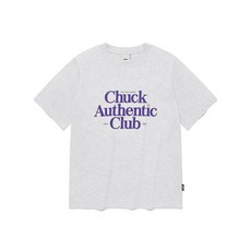 CHUCK 척 하루특가 어센틱 클럽 반팔 티셔츠 라이트 그레이 Authentic Club T Shirt Light Gray C232RUST08LG