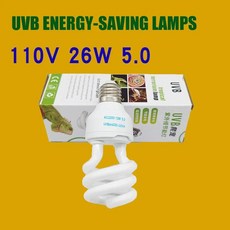 거북이 양서류 에너지 절약 파충류 램프 도마뱀 칼슘 보충 전구, 3.UVB5.0 110V 26W, 1개